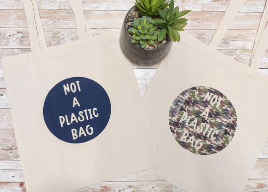 Tote Bag Reusable Canvas Large 100% Organic Cotton Not A Plastic