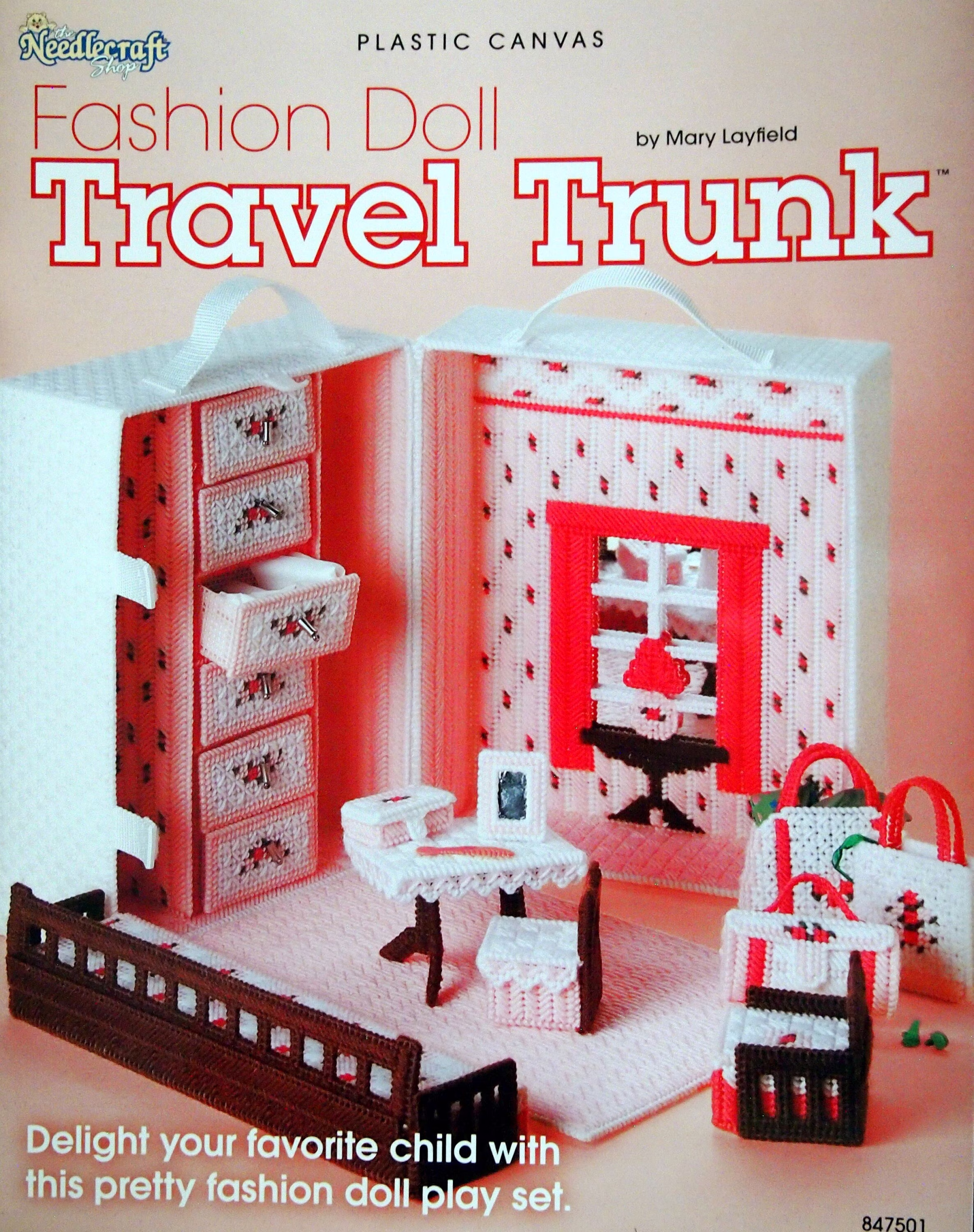 Fashion Doll Travel Trunk By Mary Layfield Plastic Canvas Pattern Booklet 2007
