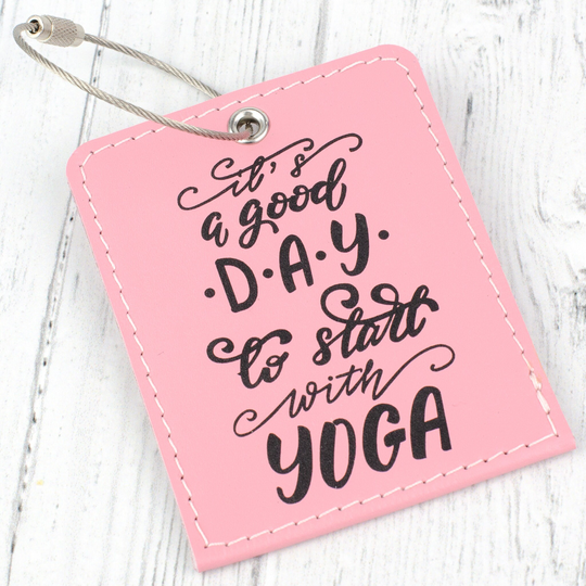 Personalised Leather Yoga Bag Tag