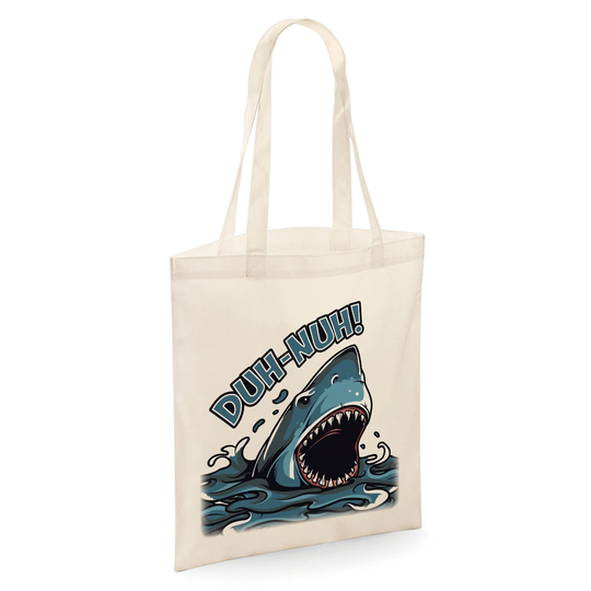 Duh-Nuh Shark Funny Cool Tote Shopper Bag - Natural Colour