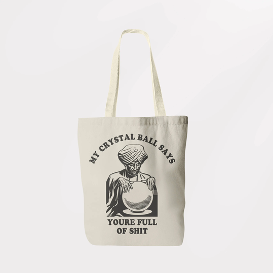Crystal Ball Tote Bag/Shoulder Book Shopping Sachel Graphic Logo Eco Friendly