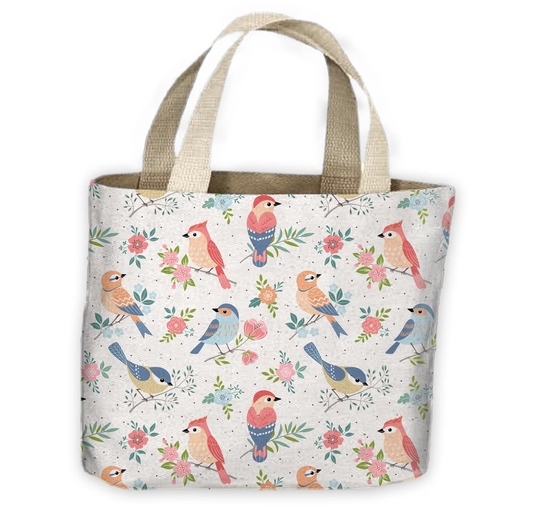 Woodland Birds All Over Tote Shopping Bag For Life