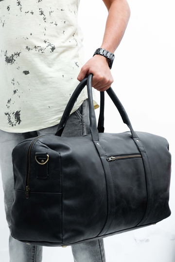 Hunter Brown Leather Weekender Handmade Travel Duffel, Holdall Luggage, Gift For Him, Free Shipping, Utility Bag Christmas Gift For Men