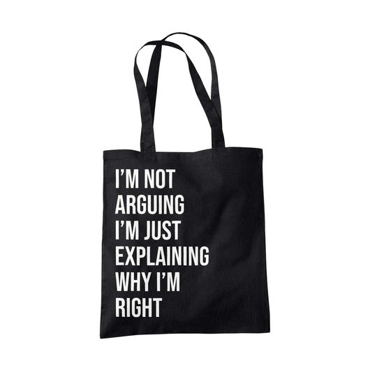 Canvas Tote Bag For Women, Cotton Shoulder Bag, Reusable Shopping Groceries, Book Travel in 6 Colours - Not Arguing
