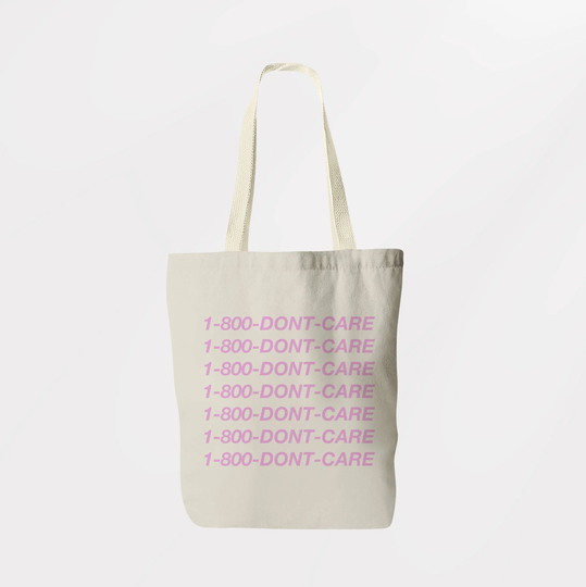 1800 Dont Care Tote Bag/Shoulder Book Shopping Sachel Graphic Logo Eco Friendly