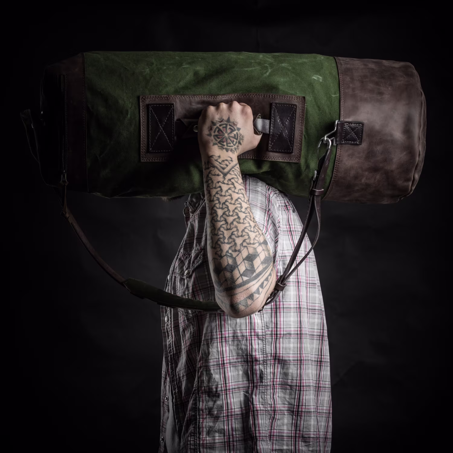Top Load Duffel Bag Canvas & Leather Duffle Travel Gym Camping Gift For Husband