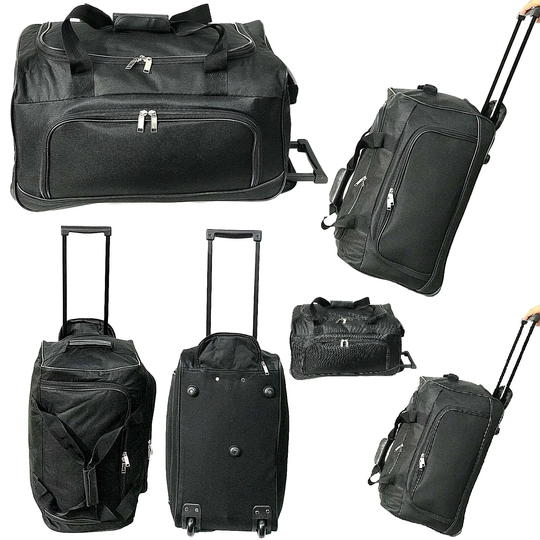 Trolley Bag Cabin Approved Wheeled Hand Luggage Travel Suitcase Duffel Holdall Telescopic Handle Wheels/Rolling Sports/Gym