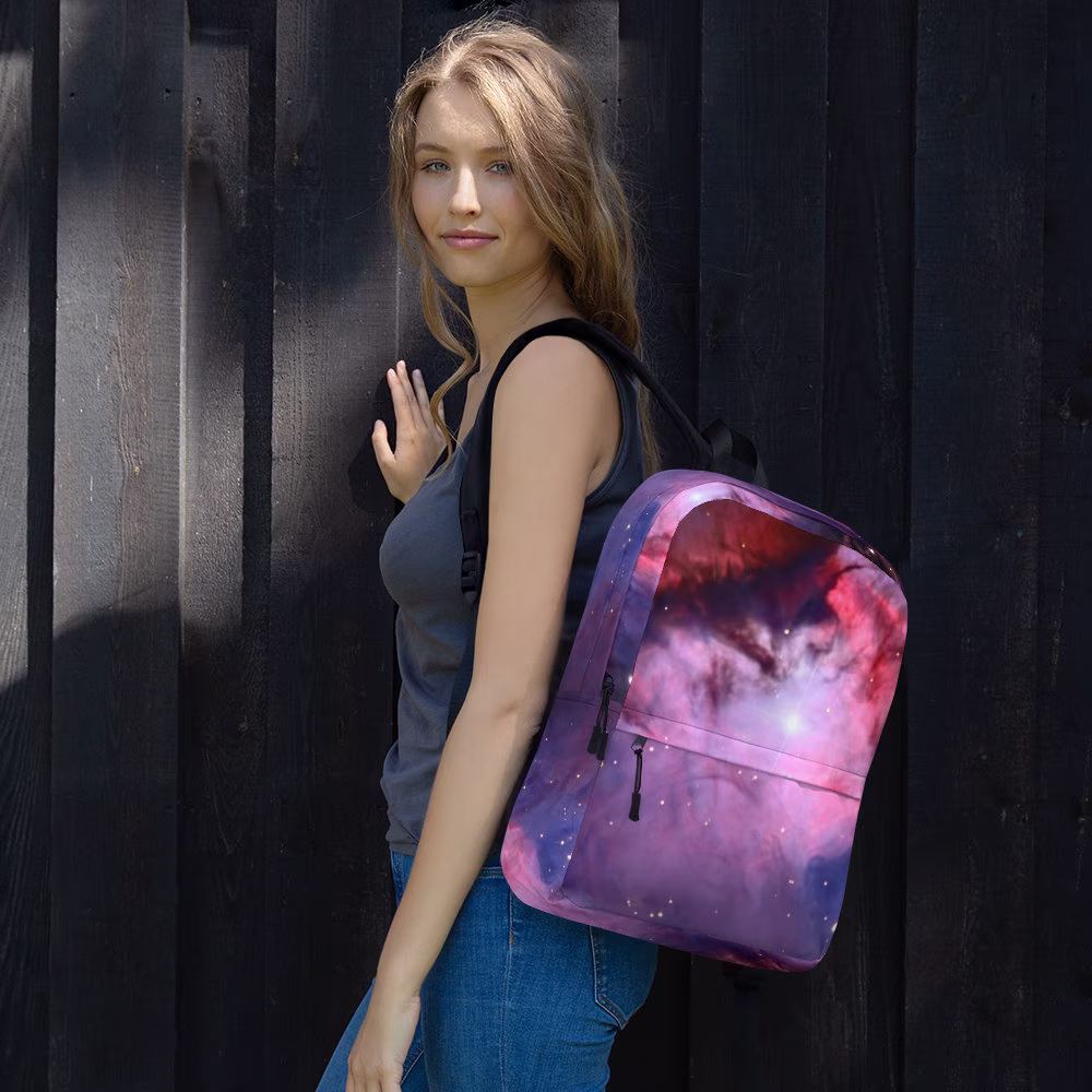 Trendy Pink Nebula Backpack, Space Outer Unique Back To School Pack-Free Shipping