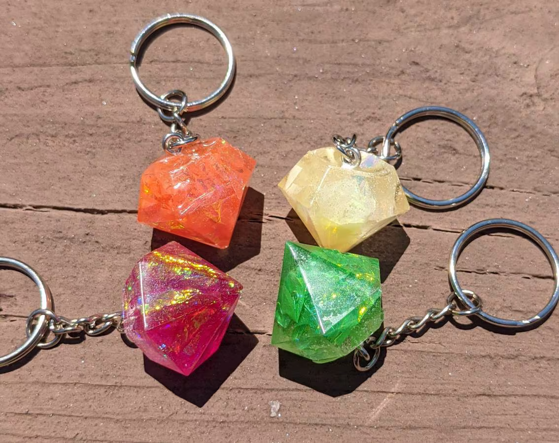 Diamond Keychains - Resin Accessories Bag Tag Purse/Bookbag/Backpack Décor Handmade