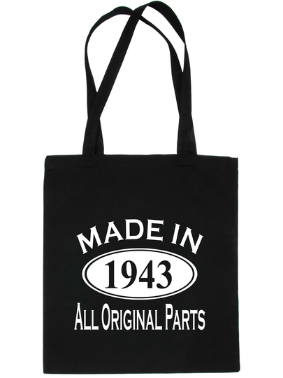 Print4U Made in 1943 Age 80 Tote Bag 80Th Birthday Gift Happy 100% Cotton Shopping