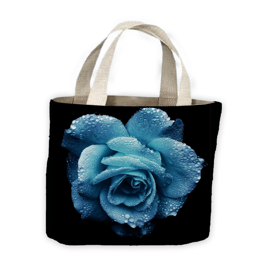 Blue Rose Wet Tote Shopping Bag For Life - Roses Flower Floral