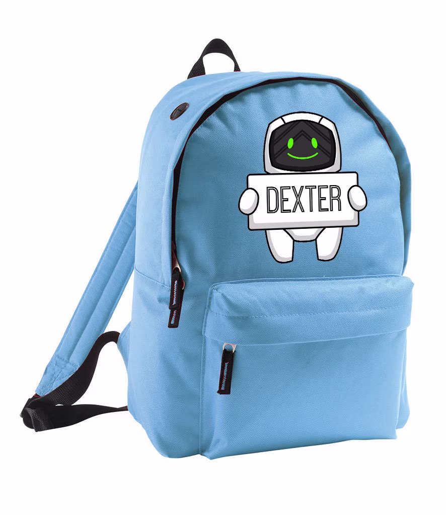 Personalised Robot Backpack, School Bag, Children's Rucksack, Boys & Girls Childrens Unisex Back To Backpack