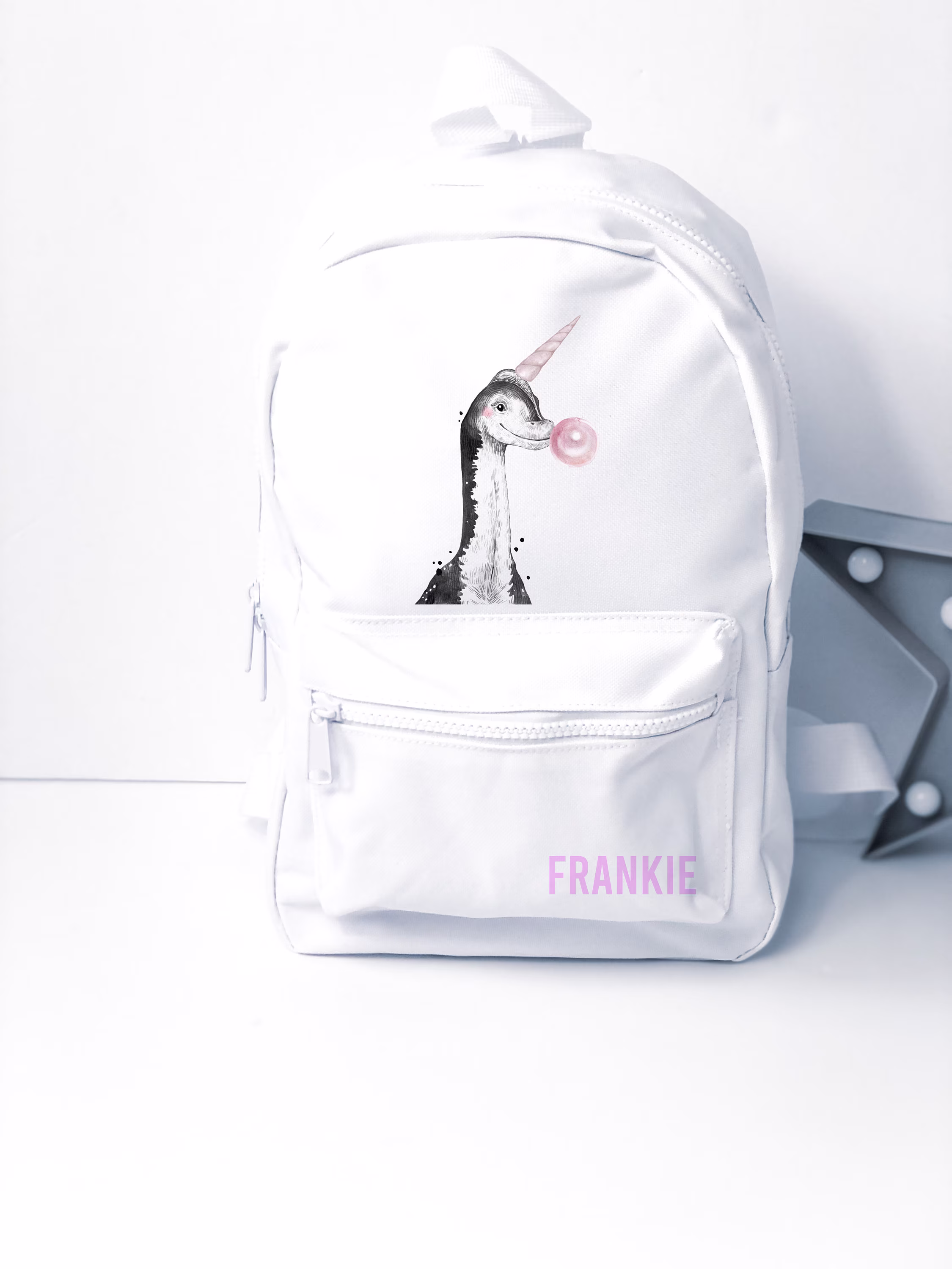 Dinosaur Back Bag, Personalised Pack, Any Name Kids Rucksack, Pack