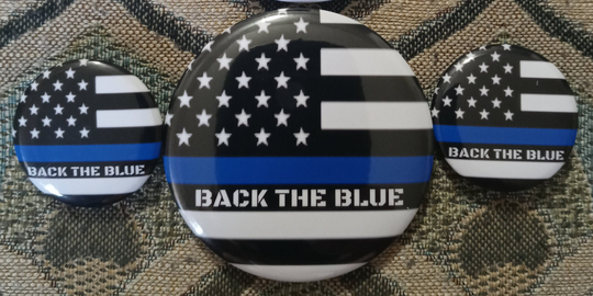 Back The Blue Support Badge Pins - 2.25In & 1.25In