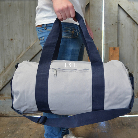 Personalised Grey Gym Bag - Initals Monogrammed Bag Yoga Christmas Gift Gifts For Him Personalized