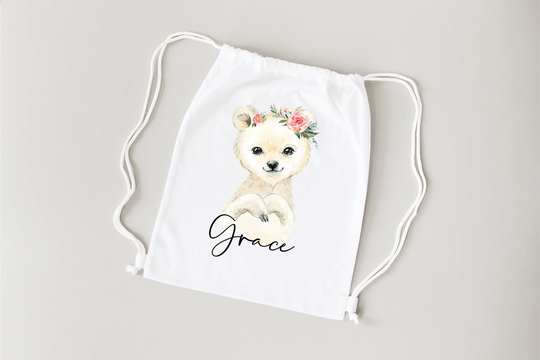 Childrens Personalised Pe Bag, Swimming Bag, Girls School Boys Kids Drawstring Back To Swim Sports Bag
