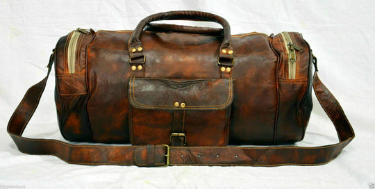 Men's Distressed Leather Duffel Bag Vintage Travel Outdoor Weekender Bag Handmade Overnight Luggage Holiday - Best Gift For Him