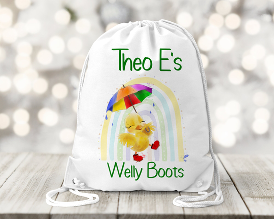 Welly Bag Personalised, Swimming Kit Bag, Sports Backpack, School Pe Drawstring