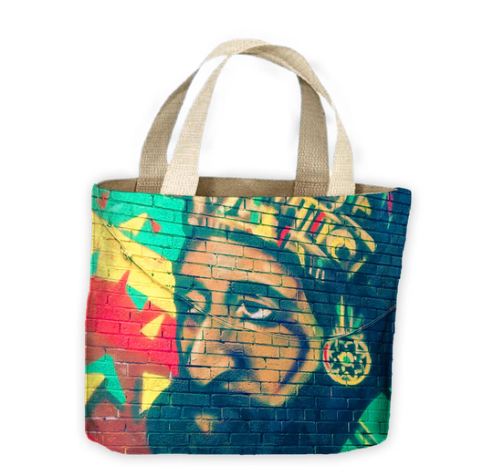 Haile Selassie Reggae Rasta Wall Art Tote Shopping Bag For Life