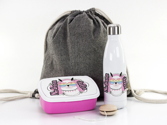 Gift Set For School, Personalized With Name, Motif "No Drama