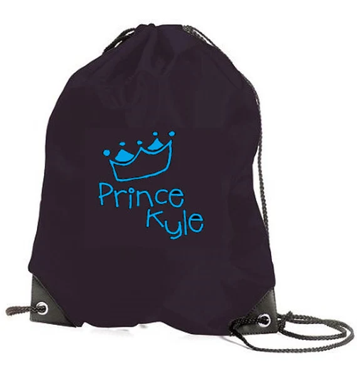 Personalised Kids Gym Bag School Pe - Prince Your Name