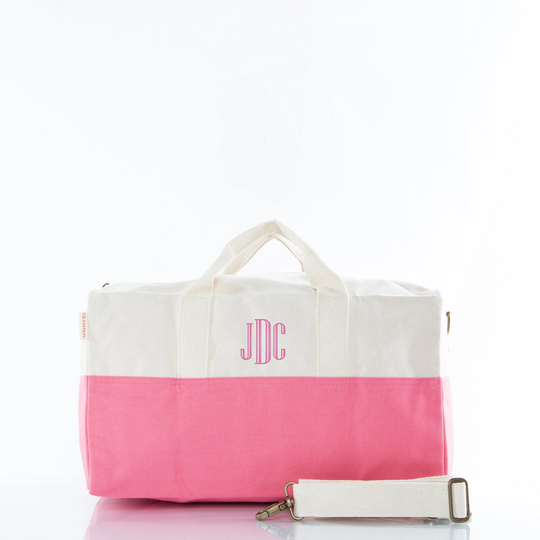 Personalized Canvas Kids Duffle, Coraltrim Weekender Tote, Embroidered Luggage, Overnight Bag, Carry-On Gym