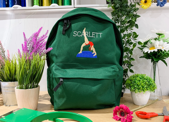 Personalised Gymnastics Backpack Bag, Rucksack Bag, Gymnast School Gymnastics, Gym, Hand Stand