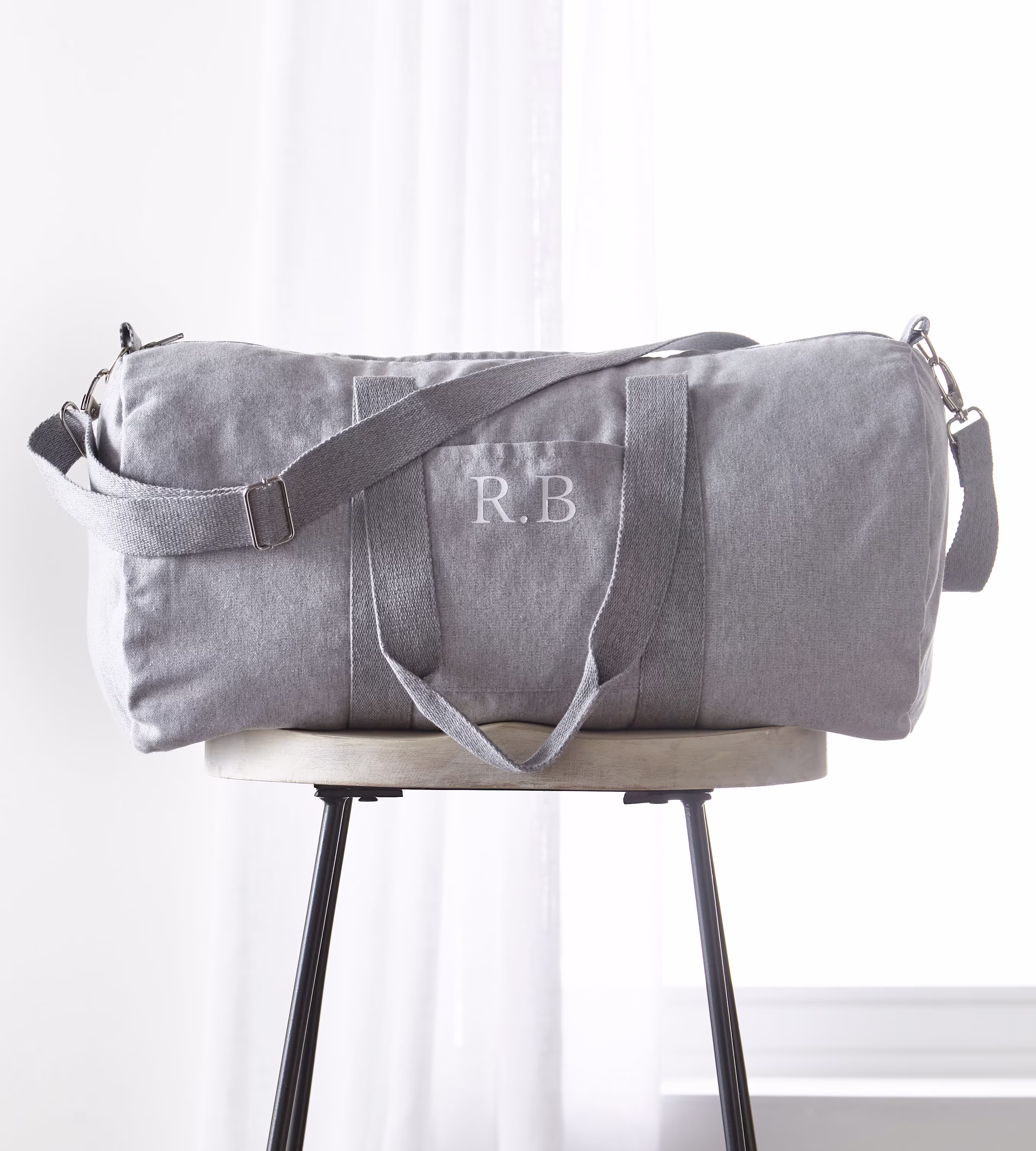 Personalised Grey Holdall | Weekend Bag Gym Luggage Gift Overnight