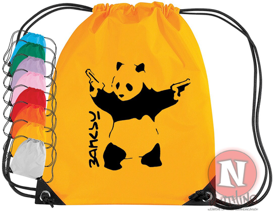 Banksy Pandamonium Gym Bag. Ideal For School & Clubs. A Classic Urban Art Design By Banksy