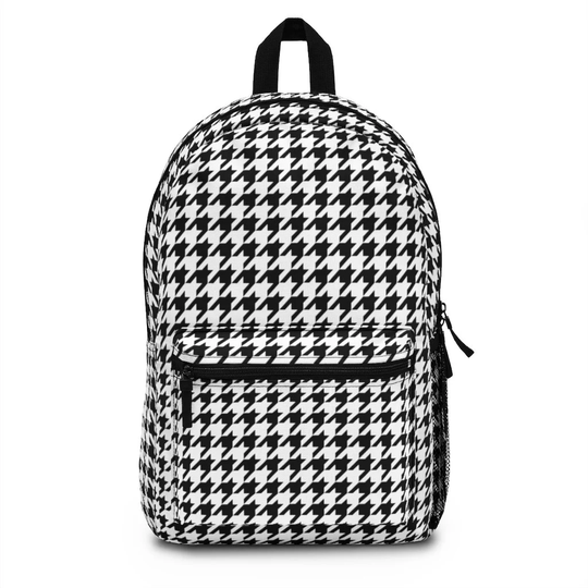 Houndstooth Backpack, Personalizable Book Bag