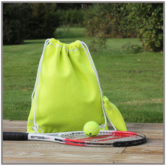 Tennis Drawstring Bag, Made From Real Tennis Ball Material For The Gym, Pe & Your Kit The Perfect Gift For Any & Sports Fan