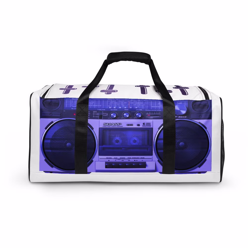 Duffle Bag For Gym/Travel Sports Over Sized With Aop Boom Box Print
