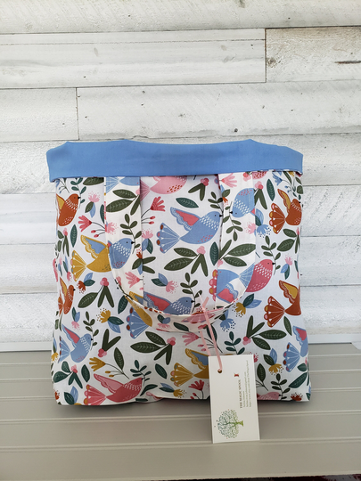 Dove Of Peace Lined Reusable Cloth Shopping Tote Bag, Fabric Market Store Gift Eco Friendly Bag