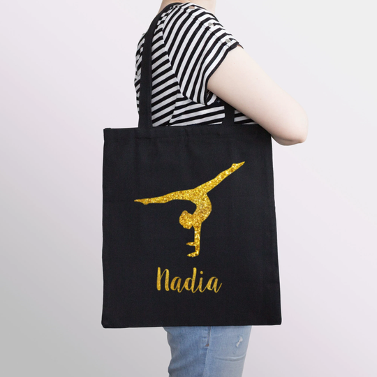 Gymnastics Tote Bag, Personalised Gym Gift For Gymnast