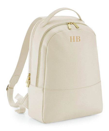 Bride Holdall, Custom Backpack, Personalised Overnight Bag, Weekend Bag, Personalised Leather Look Hospital Changing Grey