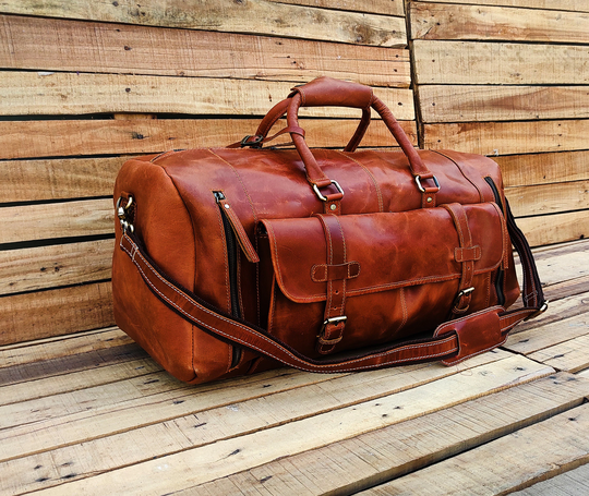 Leather Duffle Bag, Handmade Weekender, Gym Bag Men, Vacation Duffel Travel Overnight Holdall, Groomsmen Gift