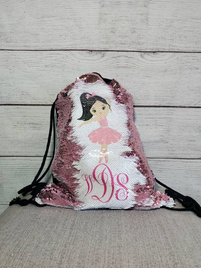 Ballerina Gift For 9 Years Old Girl, Personalized Girls Age 10 Ballet Shoes Gym Bag, Backpack Purse Drawstring Bag