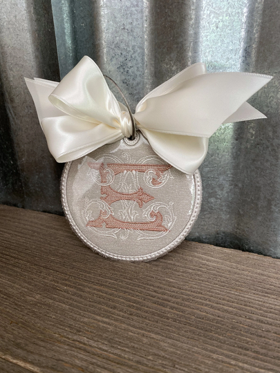 Bag Tag/Elegant Vintage Monogram Tag/Bogg Tag/Dance Tag/Diaper Tag/stroller Tag/Backpack Tag/Luggage Tag