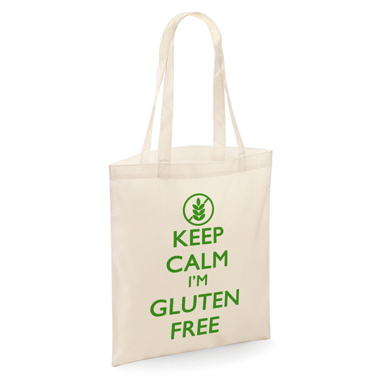 Keep Calm I'm Gluten Free Funny Tote Shopper Bag - Natural Colour