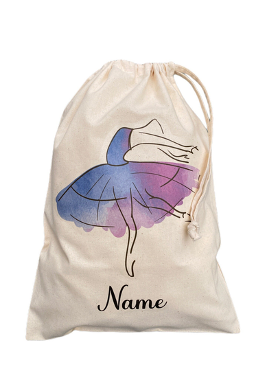 Personalised Dance Bag | Shoes Kit Drawstring Natural Cotton