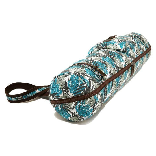 Teal Tropics Zippered Deluxe Yoga Mat Bag