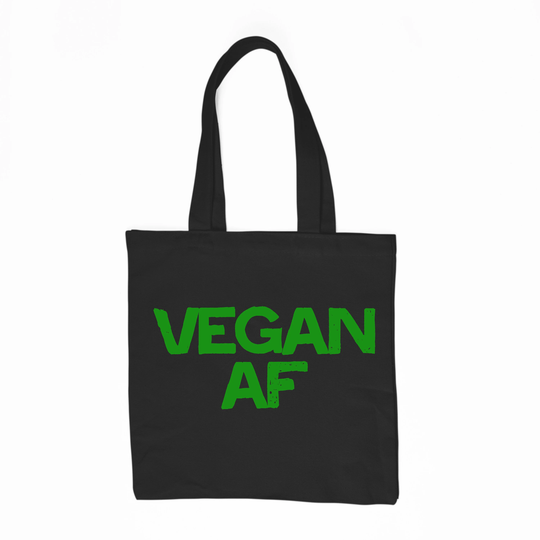 Vegan Af Tote Bag Shopping Grocery Commuter Veganism Vegan Diet Animal Rights Statement