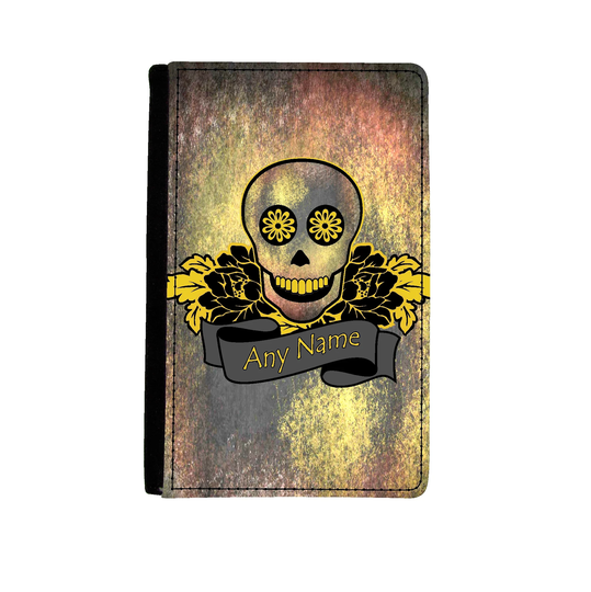 Personalised Skull Tattoo Style Print Passport Cover