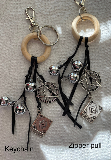 Witches Bells, Zipper Charms, Key Chains, Witches Keychain, Witch Gift, Witchy Accessories, Charms