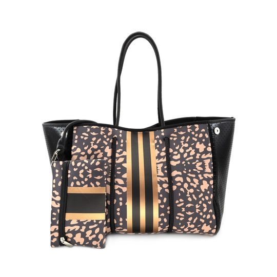 Neoprene Bag Neoprene Tote Stripe With Pouch Gym Large Beach Leopard