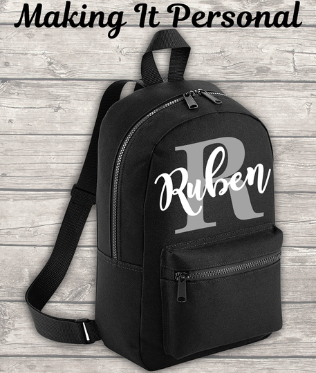 Personalised Mini Kids Initial Boys Girls Backpack Name Toddler School Nursery Bag Back To Child