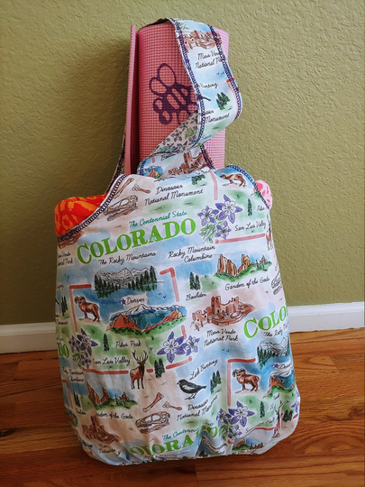 Colorado Columbine Sling Bag, Reversible With Images Of On One Side & Columbines The Reverse