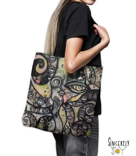 Octopus Beach Tote Bag Reusable Canvas Fun Abstract Sea Creature Artwork On Totes School Gym Art Grocery Bags Ocean Painting