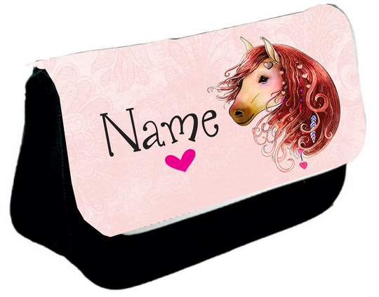 Personalised Horse Pencil Case Back To School Girls Birthday Christmas Gift Stationary Gift Love Horses For Girl School Bag