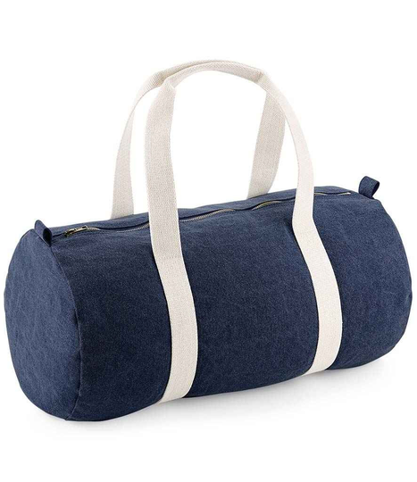 Personalised Denim Cotton Sports Travel Swimming Barrel Bag